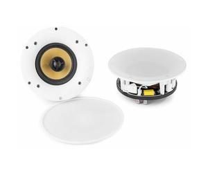 Power Dynamics WCS50 - Set d'Enceintes de Plafond, 100W, WiFi/Bluetooth, Amplificateur Intégré, Haut-Parleurs Encastrable avec Télécommande