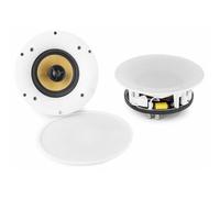 Power Dynamics WCS65 - Paire d’Enceintes de Plafond 6,5″ WiFi & BT sans Fil | 120W Max | Multi-Room Via appli | Enceinte Active + Passive | Installation encastrée