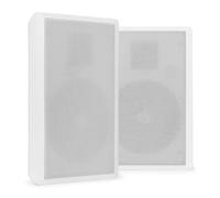 Power Dynamics WSF30W Paire d'Enceintes Murales Plates 100V 2 Voies - Blanc, 10 Watts RMS, Woofer 5,25", Tweeter 1", Idéale pour Magasins, Restaurants, Musées, Couloirs