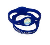 Power Energy© Balance Band Bracelet de sport en silicone avec hologramme infusé de minéraux naturels et d'ions négatifs (bleu foncé, taille L, 205 mm)