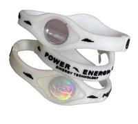 Power Energy© Balance Band Bracelet de sport en silicone avec hologramme infusé de minéraux naturels et d'ions négatifs (blanc, taille M, 190 mm)