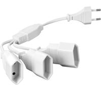 Power Extension Cords,30 cm 3 in 1 Extension Cable EU Plug,0.75 mm² Max. 2.5 A/250 V Euro Plug to Euro Plug for Computer,TV,PC,White