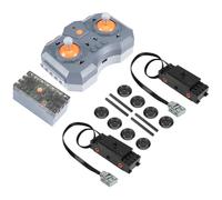 Power Functions Kit de moteur de train, technique QIQIAZI avec moteur tracteur, axes et roues, télécommande rechargeable et boîte à piles, compatible avec de nombreux modèles