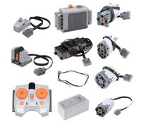 Power Functions RUIZHI Kit de 11 moteurs électriques avec moteur XL/L/M, servomoteurs, moteur de traction, télécommande 2,4 G, boîte à piles, câble lumineux LED, interrupteur de contrôle de puissance