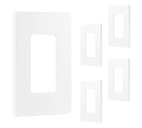 Power Gear 68301 Lot de 5 plaques murales sans vis à bascule 7,6 x 0,6 cm, cache-prises de courant, plaque murale pour interrupteur, couvercle d'interrupteur, certifié UL, blanc, lot de 5