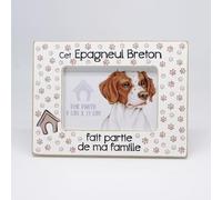 power gift Cadre photo avec motif EPAGNEUL BRETON et énonciation. Cadre photo à poser ou à suspendre. décoration d'appartement. Cadeau pour tout amateur de chien.