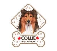 power gift Collie - Panneau pour Pare-Brise avec Ventouse - Mon Chien est à Bord. Plaque signalétique pour Tous Type véhicule. Chien à Bord, en Ballade, on Tour.