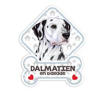 power gift Dalmatien Panneau pour Pare-Brise avec Ventouse - Mon Chien est à Bord. Plaque signalétique pour Tous Type véhicule. Chien à Bord, en Ballade, on Tour.