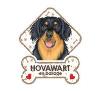 power gift Hovawart - Panneau pour Pare-Brise avec Ventouse - Mon Chien est à Bord. Plaque signalétique pour Tous Type véhicule. Chien à Bord, en Ballade, on Tour.