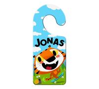 power gift Jonas - Pendentif de poignée de porte 3D - Personnalisable - Motif coloré - Revêtement époxy - Pour chambre d'enfant