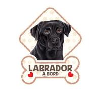 power gift Labrador Noir - Panneau pour Pare-Brise avec Ventouse- Mon Chien est à Bord. Plaque signalétique pour Tous Type véhicule. Chien à Bord, en Ballade, on Tour.