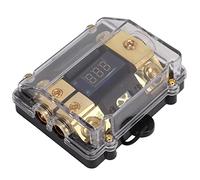 Power Ground Distributor Splitter 1 in 2 Out High Current Copper Universal Car Audio Power Distribution Block with Fuse Holder for Vehicles ABS Material 0GA 2GA Cord