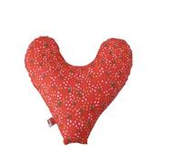 POWER INN Coussin de poitrine Hope env. 32x34 cm | Coussin en forme de cœur pour soulager la douleur après une mastectomie | Doux coussin pour le bras ou l'aisselle | 100 % coton (Rouge - Fleurs)