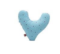 POWER INN Coussin de poitrine Hope env. 32x34 cm | Coussin en forme de cœur pour soulager la douleur après une mastectomie | Doux coussin pour le bras ou l'aisselle | 100 % coton (Bleu clair/Blanc)