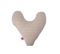 POWER INN Hope Coussin de poitrine, env. 32 x 34 cm, coussin en forme de cœur, pour soulager la douleur après une mastectomie - Coussin doux pour avant-bras ou aisselles - 100 % coton (beige à