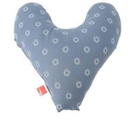 POWER INN Hope Coussin de poitrine, environ 32 x 34 cm, coussin en forme de cœur, pour soulager la douleur après une mastectomie - Coussin doux pour avant-bras ou aisselles - 100 % coton - Blanc/bleu