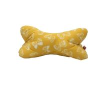 POWER INN Leseknochen grand env. 44x23cm | Coussin de nuque comme serre-livres et coussin de lecture | Lavable à 60° en tissu de designer de haute qualité 100% coton (coton, jaune)