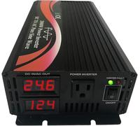 Power Inverter Converter 2000W 24V DC to 110V 120V AC 60HZ Pure Sine Wave with LED Display for Car RV Home Solar (2000W)