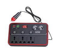 Power Inverter for Vehicles - High Efficiency Voltage Converter 12V 24V to 220V | Portable Car Adapter USB Charging - Heat Resistant ABS Polymer Compact Design for Laptop Smartphone Travel Use