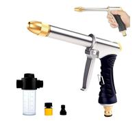 Power Jet Pistolet haute pression pour tuyau d'arrosage - Buses multi-angles - Pistolet haute pression Powerjet - Tuyau d'arrosage / seringue / embout réglable et universel pour lavage de voiture