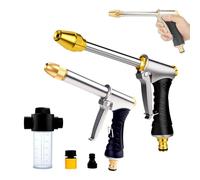 Power Jet Pistolet haute pression pour tuyau d'arrosage - Buses multi-angles - Pistolet haute pression Powerjet - Tuyau d'arrosage / seringue / embout réglable et universel pour lavage de voiture