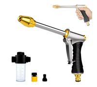 Power Jet Pistolet haute pression pour tuyau d'arrosage - Buses multi-angles - Pistolet haute pression Powerjet - Tuyau d'arrosage / seringue / embout réglable et universel pour lavage de voiture