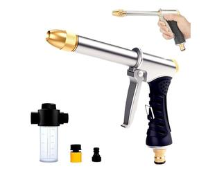 Power Jet Pistolet haute pression pour tuyau d'arrosage - Buses multi-angles - Pistolet haute pression Powerjet - Tuyau d'arrosage / seringue / embout réglable et universel pour lavage de voiture