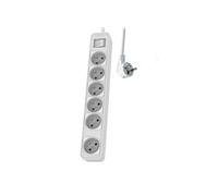 Power multiplier CHP2164WB - Protection contre les surtensions - CA 250 V - connecteurs de sortie : 6 - 3 m cordon - France - blanc
