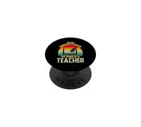 Power of A Teacher Design rétro Éducateur Coucher de Soleil PopSockets PopGrip Adhésif