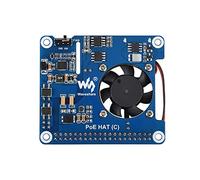 Power Over Ethernet Hat (Type C) for Raspberry Pi 3B+/4B, 802.3af/at Compliant Power-Sourcing Equipment Required High Power 12V 2A& 5V 4A