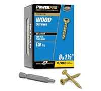 Power Pro 48595 Lot de 203 vis à bois de 8 x 3,8 cm - Vis de terrasse d'extérieur de qualité supérieure - Résistantes à la rouille, bronze revêtu d'époxy, boîte de 0,5 kg