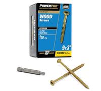 Power Pro 48600 Lot de 83 vis à bois n° 22,9 x 7,6 cm - Vis de terrasse d'extérieur de qualité supérieure, résistantes à la rouille, bronze avec revêtement époxy, boîte de 0,5 kg