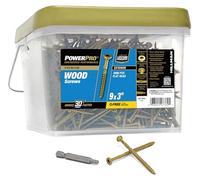 Power Pro 967788 Lot de 2 000 vis à bois, #9 x 3, vis de terrasse d'extérieur de qualité supérieure, résistantes à la rouille, bronze avec revêtement époxy, pot de 2 000 pièces