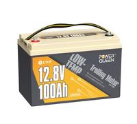 Power Queen 12V 100Ah Batterie LiFePO4 avec Arrêt Intégré à Basse Température, Mise à Niveau 100A BMS, Cellules de Batterie au Lithium Grade A avec 15000+ Cycles, Parfait pour Moteur Trolling