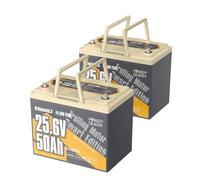Power Queen 2-Pièces 24V 50Ah Batterie Lithium pour 24V Moteur de Bateau | Bluetooth, 1280Wh Energie, Groupe 24, Protection à Basse Température, IP65 Étanche pour Yacht Marine Moteurs hors-bord 100lbs