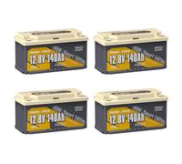 Power Queen 4 Pièce Batterie Lithium 12V 140Ah H190 Bluetooth, 1792Wh Mise à Niveau du BMS 150A, Protection Contre Les Basses Températures, DIN H8 L5 Groupe 49, Convient sous Les sièges de Caravane