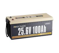 Power Queen Batterie Lithium 24V 100Ah, Batterie LiFePO4 avec BMS 100A, Cycles Profondes, pour Camping, Caravane, Voyage, Marine, Système Solaire …