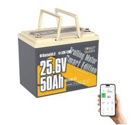 Power Queen Batterie Lithium 24V50Ah Bluetooth 5.0 pour Moteur hors-bord électrique 1280Wh Jusqu'à 100 lb Protction de froid