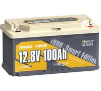 Power Queen Bluetooth Batterie Lithium 12V 100Ah Batterie LiFePO4 avec Protection Basse Temp, Sièges de Camping-Car DIN H8 L5 Taille Groupe 49, BMS Smart 100A, 15000 Cycles pour Caravane RVs