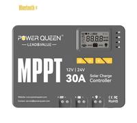 Power Queen Contrôleur de charge solaire MPPT 12/24V 30Amp avec Bluetooth c surveillance à distance