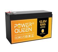 Power Queen LiFePO4 batterie 12V 6ah batterie au lithium rechargeable avec 3000 cycles profonds protection BMS 6a intégrée pour installation solaire sounder Kit panneau solaire