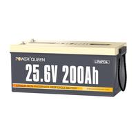Power Queen LiFePO4 Batterie 24V 200Ah, Batterie Lithium avec BMS 200A intégré, 5.12kWh Puissance de Cycle Profond, 4000-15000 Cycles Batterie Rechargeable pour RV, Camping-Car, Système Off-Grid