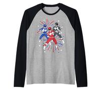 Power Rangers 4th of July Mighty Morphin Rangers Fireworks Manche Raglan