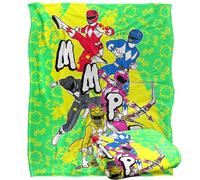 Power Rangers - Couverture, Couverture Super Douce Mmpr Group Attack Silky Touch 152 x 127 cm