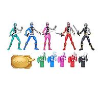 Power Rangers Dino Fury 5 Team Lot de figurines d'action de 15,2 cm avec clés et accessoires d'arme sabre Chromafury (exclusivité Amazon)