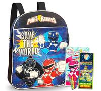 Power Rangers Ensemble sac à dos pour garçons d'âge préscolaire avec autocollants, livres de coloriage et plus encore, Power Rangers, Party Supplies, Power Rangers Sac à dos préscolaire, sac à dos