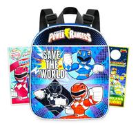Power Rangers Ensemble sac à dos pour garçons d'âge préscolaire avec autocollants, livres de coloriage et plus encore, Power Rangers, Party Supplies, Power Rangers Sac à dos préscolaire, sac à dos