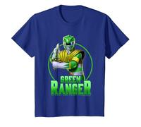 Power Rangers Green Ranger Simple Portrait T-Shirt, Enfant, Bleu Royal, 4 Ans