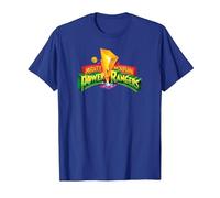 Power Rangers Mighty Morphin Logo T-Shirt, Homme, Bleu Royal, M