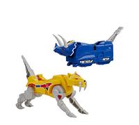 Power Rangers Mighty Morphin Tricératops Dinozord et Tigre à Dents de Sabre Lot de 2 Figurines d'action Faisant Partie de Dino Megazord pour Enfants à partir de 4 Ans